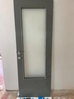 Binnendeur 73cm x 201,5cm met glas en slot, Ophalen, Gebruikt, Minder dan 80 cm, Binnendeur