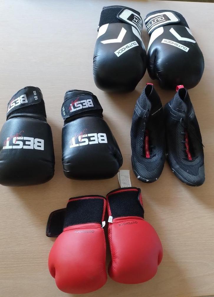 Bokshandschoenen + schoenen, Sport en Fitness, Boksen, Gebruikt, Bokshandschoenen, Ophalen