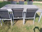 Houten tuintafel en 6 stoelen, Tuin en Terras, Tuintafels, Ophalen, Gebruikt