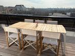 Teak tuintafel Diphano Icon + 6 regisseurstoelen Jardinico, Ophalen, Zo goed als nieuw, Tuinset