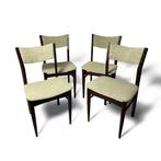 Set van 4 vintage stoelen in Deense stijl, Huis en Inrichting, Ophalen, Gebruikt, Vier, Stof