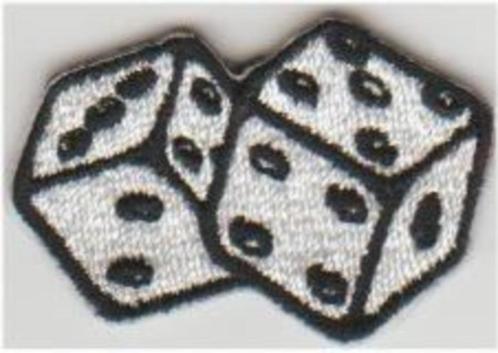 Dobbelsteen Dice stoffen opstrijk patch embleem #2, Verzamelen, Kleding en Patronen, Nieuw, Verzenden