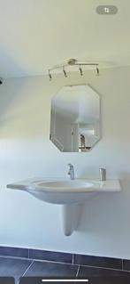 Vasque + miroir + robinet + lumière spot + siphon, Maison & Meubles, Utilisé, Lavabo ou Évier