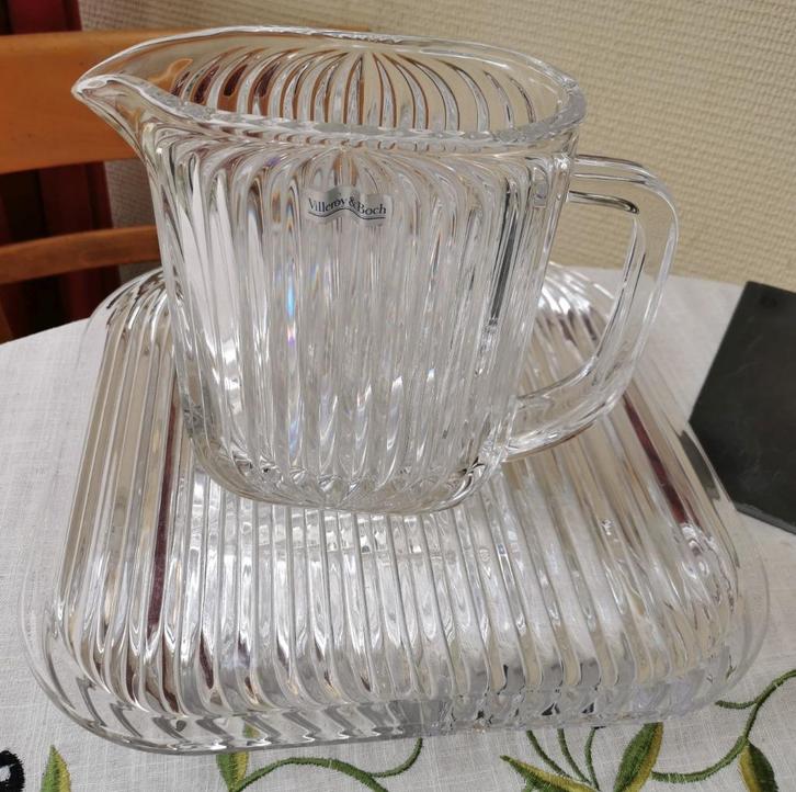 Villeroy & Boch kristal karaf waterkan en schaal schotel, Antiek en Kunst, Antiek | Glaswerk en Kristal, Ophalen of Verzenden