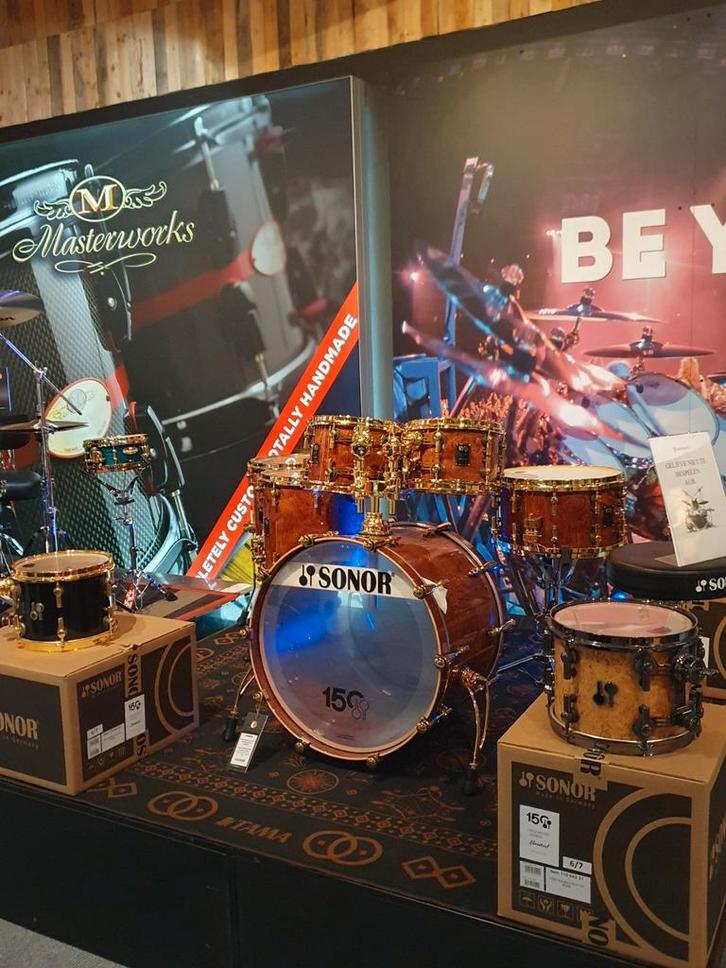 Sonor SQ2 150th Anniversary set: Bubinga set.Nr 25 van de 50, Musique & Instruments, Batteries & Percussions, Neuf, Sorento, Enlèvement ou Envoi