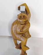 2 houten aapjes als muurdecoratie, Enlèvement ou Envoi, Comme neuf, Décoration murale