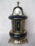 Vintage bordeaux muziekdoos email (automaat Swiss reuge)., Antiek en Kunst, Ophalen