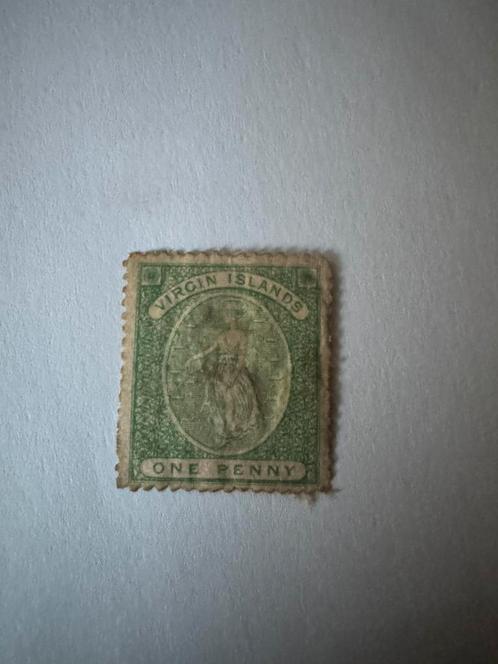 Oude postzegel van de Britse Maagdeneilanden — 1 groene cent, Postzegels en Munten, Postzegels | Amerika, Ophalen of Verzenden