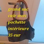 grand sac cuir grainé gris, Enlèvement, Neuf, Brun