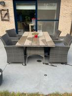 Terraftafel met 4 zeteltjes, Tuin en Terras, Ophalen, Gebruikt, Kunststof