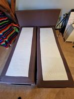 Boxspring bed 2 persoons elektrisch verstelbaar, Ophalen, Bruin, Tweepersoons, 140 cm