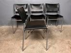 Martin Visser ‘t Spectrum SE 06 stoelen 4x, Huis en Inrichting, Stoelen, Ophalen, Gebruikt, Zwart, Metaal