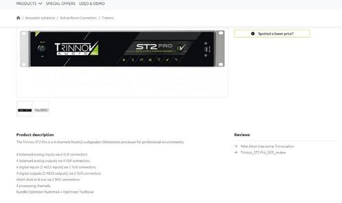 studio pro / TRINNOV ST2 Pro Room corrector (uitgesteld), Audio, Tv en Foto, Professionele apparaten, Gebruikt, Audio, Ophalen