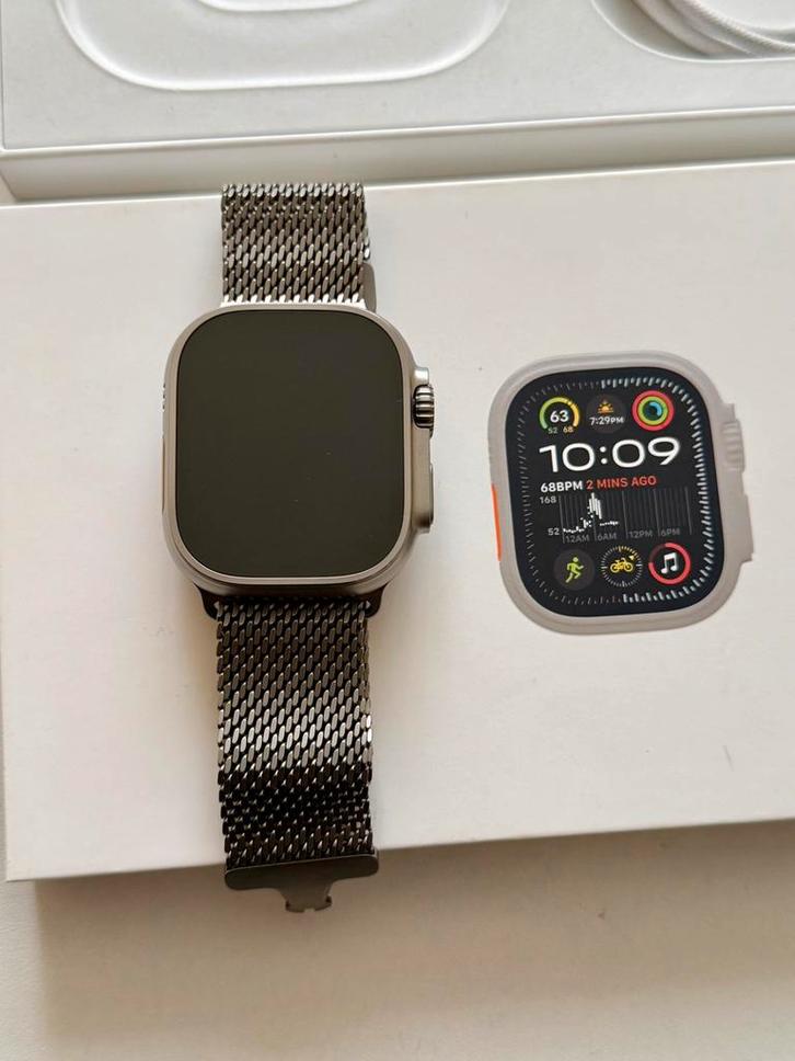 Apple Watch Ultra 2 met Milanese bandje/ garantie/als nieuw!, Handtassen en Accessoires, Smartwatches, Zo goed als nieuw, iOS