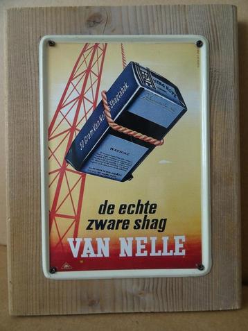 Reclamebordje Van Nelle de echte zware shag Van Nelle 1990