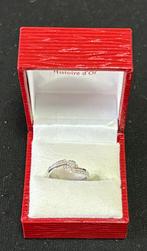Solitairering met witgouden diamanten (375/1000), Handtassen en Accessoires, Ringen, Ophalen, Zo goed als nieuw, Wit, Goud