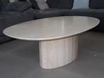 Salontafel in Marmer, Overige materialen, 100 tot 150 cm, Zo goed als nieuw, Rustiek Witte marmer