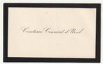 Carte de visite sur papier fin Comtesse CONRARD d'URSEL, Verzamelen, Geboortekaartjes en Visitekaartjes, Verzenden, Visitekaartje