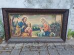 Vintage religieuze prent in houten kader, Antiek en Kunst, Ophalen
