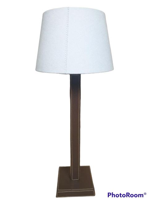 tafellamp Luxe lederen afdekking 50cm, Maison & Meubles, Lampes | Lampes de table, Comme neuf, 50 à 75 cm, Métal, Tissus, Autres matériaux