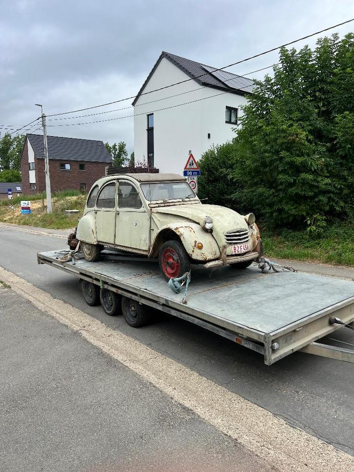 Citroen 2CV AZA2 à restaurer., Autos, Citroën, Particulier, 2CV, Essence, Cabriolet, 5 portes, Automatique, Beige, Brun, Cuir