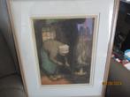 Femme à la cheminée gravure en couleur numérotée et signée 3, Antiquités & Art, Enlèvement