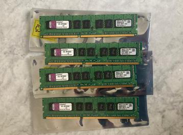 4 barettes RAM de 4Go Kingston 1333 Mhz disponible aux enchères