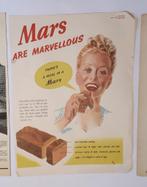 Een lot oude reclames van Mars. Jaren 40/50/60/70., Verzamelen, Ophalen of Verzenden