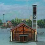 Faller B-235 Moderne kerk met verlichting en binnenafwerking, Wisselstroom, Gebruikt, Brug, Tunnel of Gebouw, Ophalen