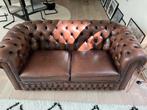 Lederen Chesterfield tweezit, Huis en Inrichting, Ophalen, Gebruikt, Tweepersoons, Leer