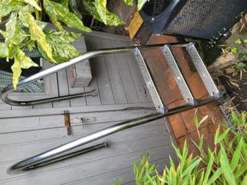 Inox zwembadladder 3 sporten, 1.20m met kantelsysteem!! beschikbaar voor biedingen