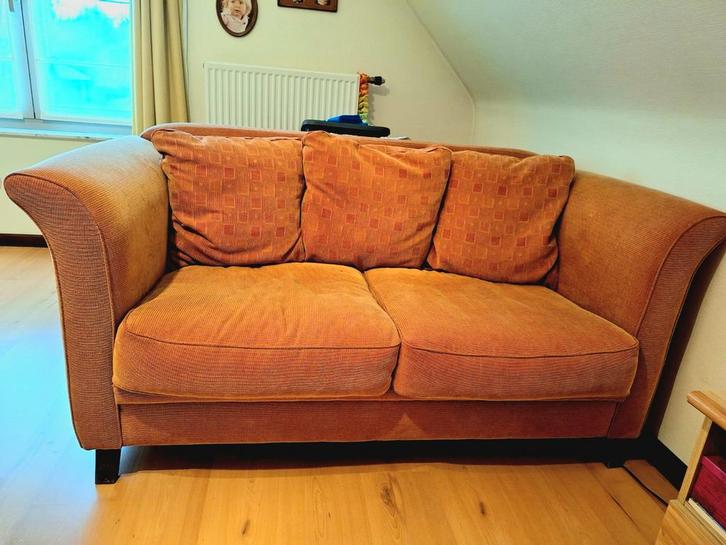 Zitmeubel zacht oranje in velours, Huis en Inrichting, Zetels | Zetels, Stof, Ophalen