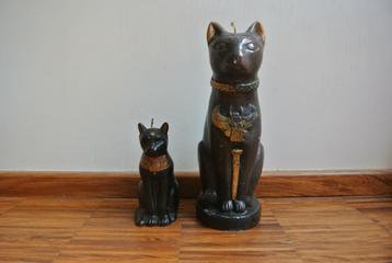 2 Egyptische katten kaarsen
