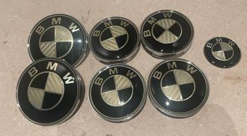 Nieuwe Carbon set naafdoppen koffer motorkap logo bmw beschikbaar voor biedingen