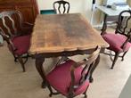 eettafel met stoelen, Huis en Inrichting, Tafels | Eettafels, Ophalen, Eikenhout, Zo goed als nieuw, Vier personen