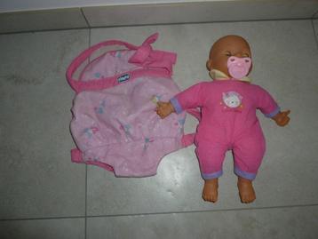 sprekende pop met draagzak chicco roze beschikbaar voor biedingen