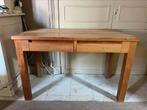 Bureau met 2 lades  in teak, Huis en Inrichting, Tafels | Sidetables, Ophalen, Gebruikt