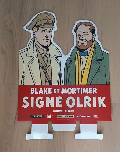 BD Blake et Mortimer Signé Olrik PLV Juillard Sente 68 cm su, Verzamelen, Stripfiguren, Zo goed als nieuw, Beeldje of Figuurtje