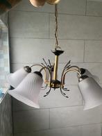 Vintage hanglamp 5 armen, Ophalen, Gebruikt, Glas