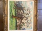 Géo WARZEE - Cerisier- Huile sur toile, Antiek en Kunst, Kunst | Schilderijen | Klassiek, Ophalen of Verzenden