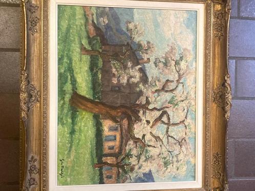 Géo WARZEE - Cerisier- Huile sur toile, Antiquités & Art, Art | Peinture | Classique, Enlèvement ou Envoi
