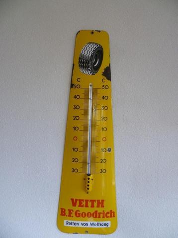 EMAILLE RECLAME THERMOMETER"VEITH GOODRICH BANDEN"JAREN 50 beschikbaar voor biedingen