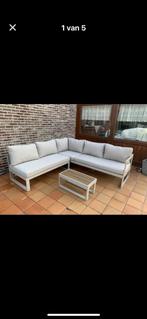 Loungeset aluminium beige met beige softtouch kussens, Tuin en Terras, Ophalen, Aluminium, Loungeset