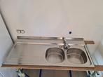 RVS Dubbele Spoelbak Belinox, Huis en Inrichting, Keuken | Keukenelementen, Ophalen, Gebruikt, 100 tot 150 cm, 50 tot 100 cm