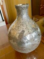 Glazen vaas, blinkend, zilverkleurig, Huis en Inrichting, Woonaccessoires | Vazen, Ophalen of Verzenden