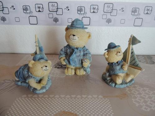 Statues 2 - Lot de 3 oursons bleus, Verzamelen, Beelden en Beeldjes, Ophalen