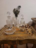 Antieke kaptafelset van doorschijnend geslepen glas, Ophalen of Verzenden