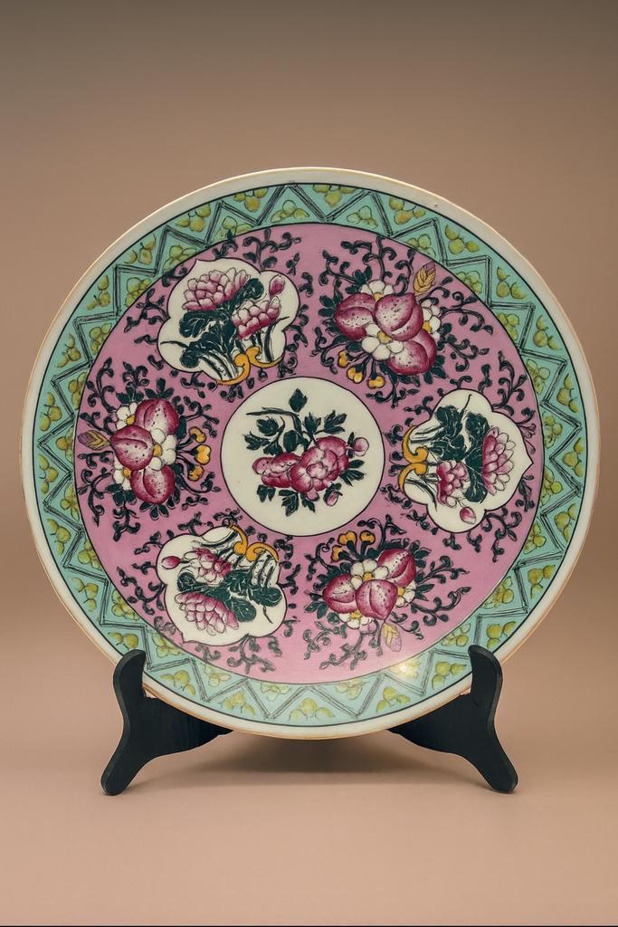 Grand plat décoratif en porcelaine – style chinois, Antiquités & Art, Antiquités | Assiettes décoratives & Carrelages, Enlèvement ou Envoi
