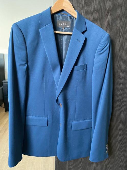 Marineblauw kostuum maat 50, Kleding | Heren, Kostuums en vesten, Zo goed als nieuw, Maat 48/50 (M), Blauw, Ophalen of Verzenden