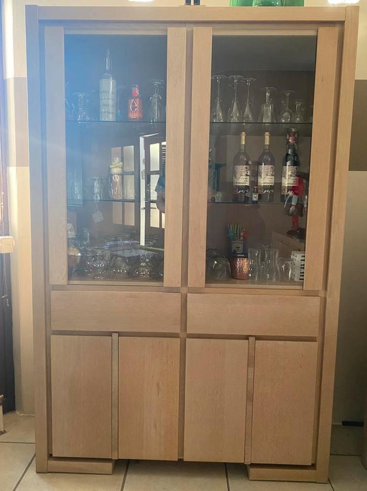 Salle à manger chêne blanchi, Maison & Meubles, Salles à manger complètes, Utilisé, Enlèvement